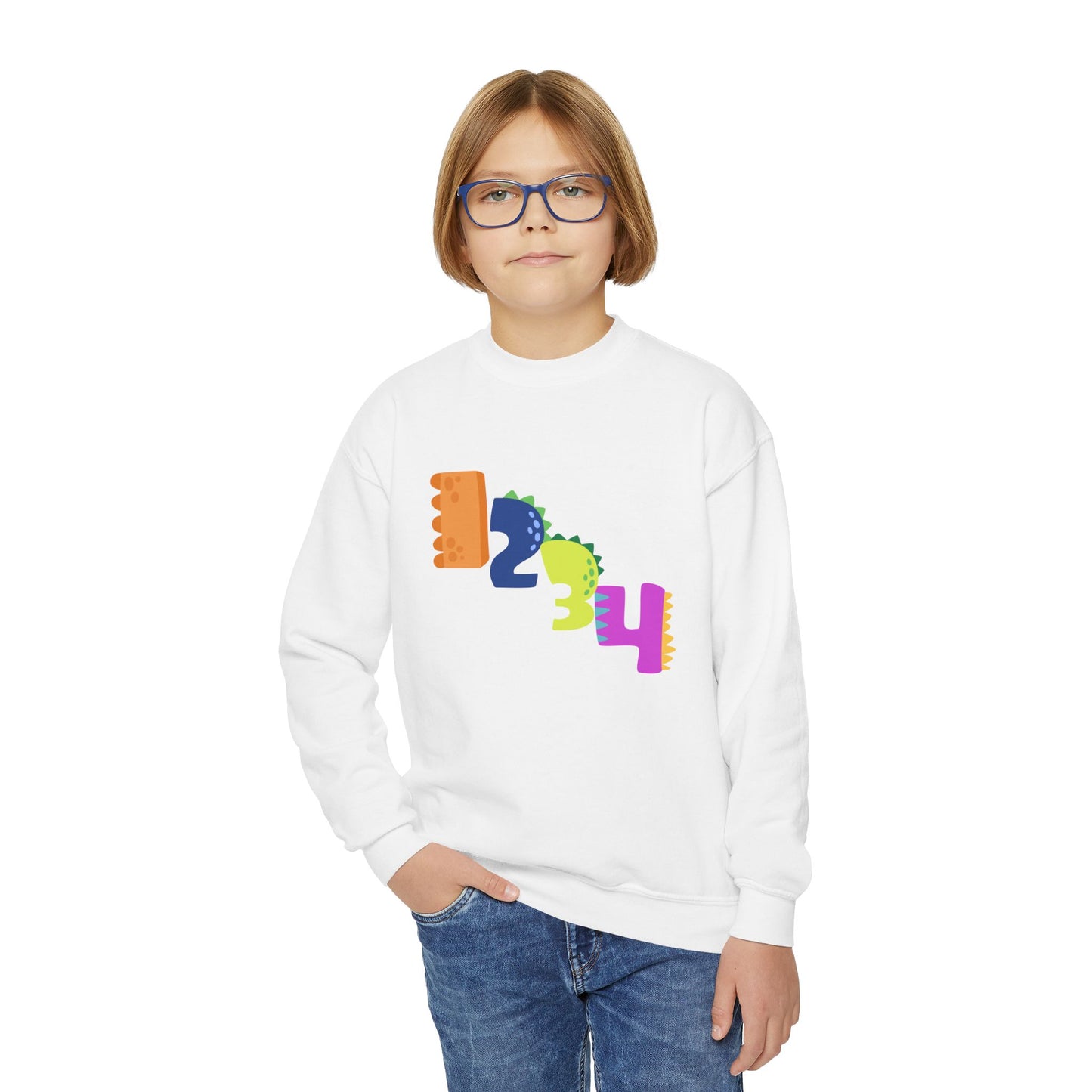 Colorful Fun Numbers and Dinosaurs Sweatshirt| Easygoing Style | True North