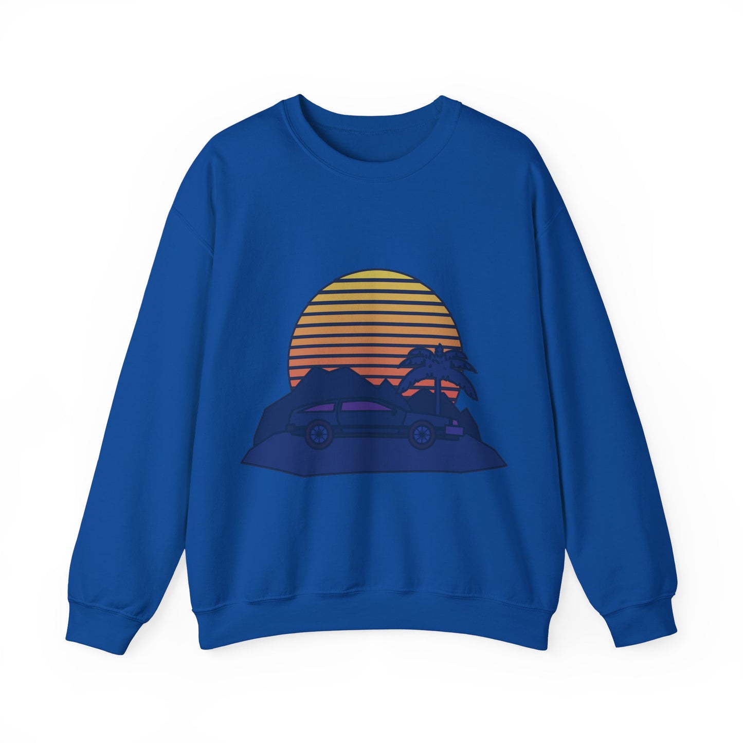 Retro Sunset Adventure Crewneck Sweatshirt | Road Trips | True North