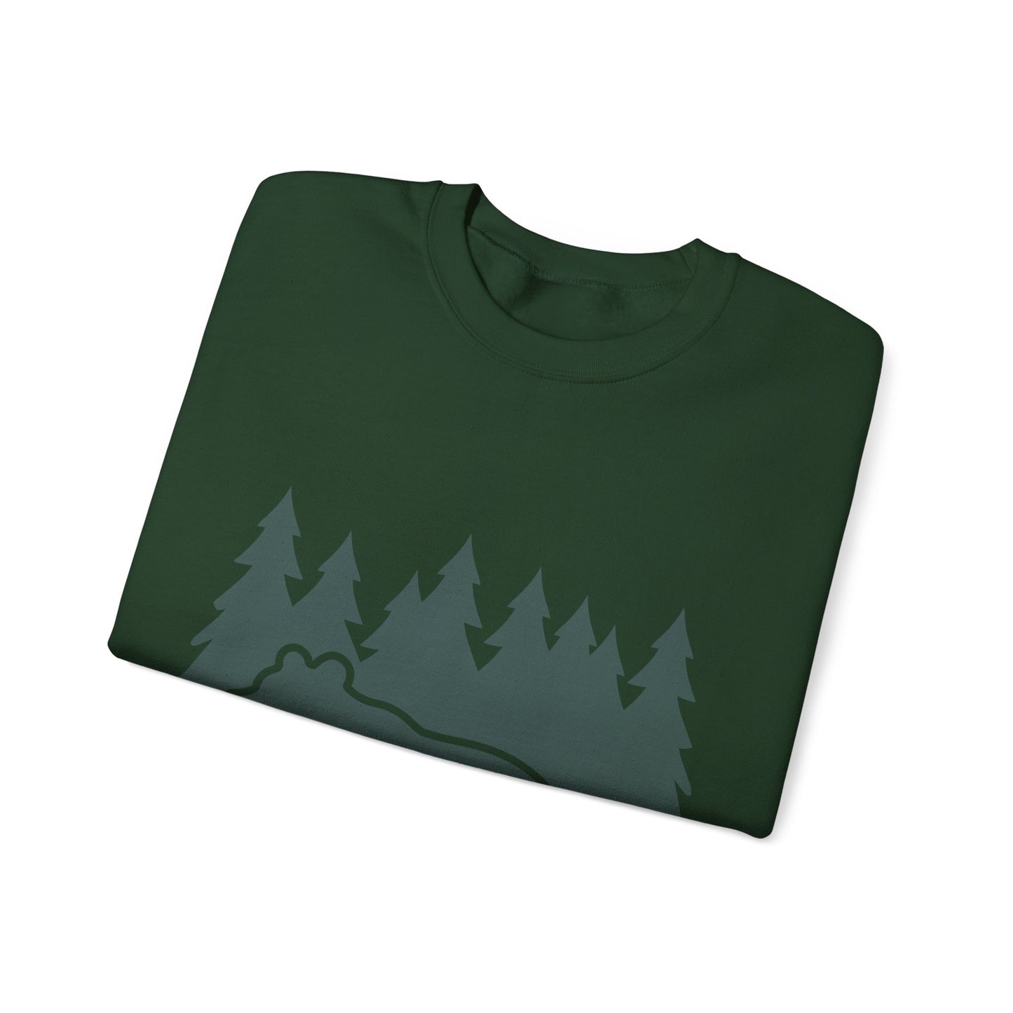 Cozy Bear Forest Crewneck Sweatshirt | Hiking, Camping, and Nature Lovers | True North