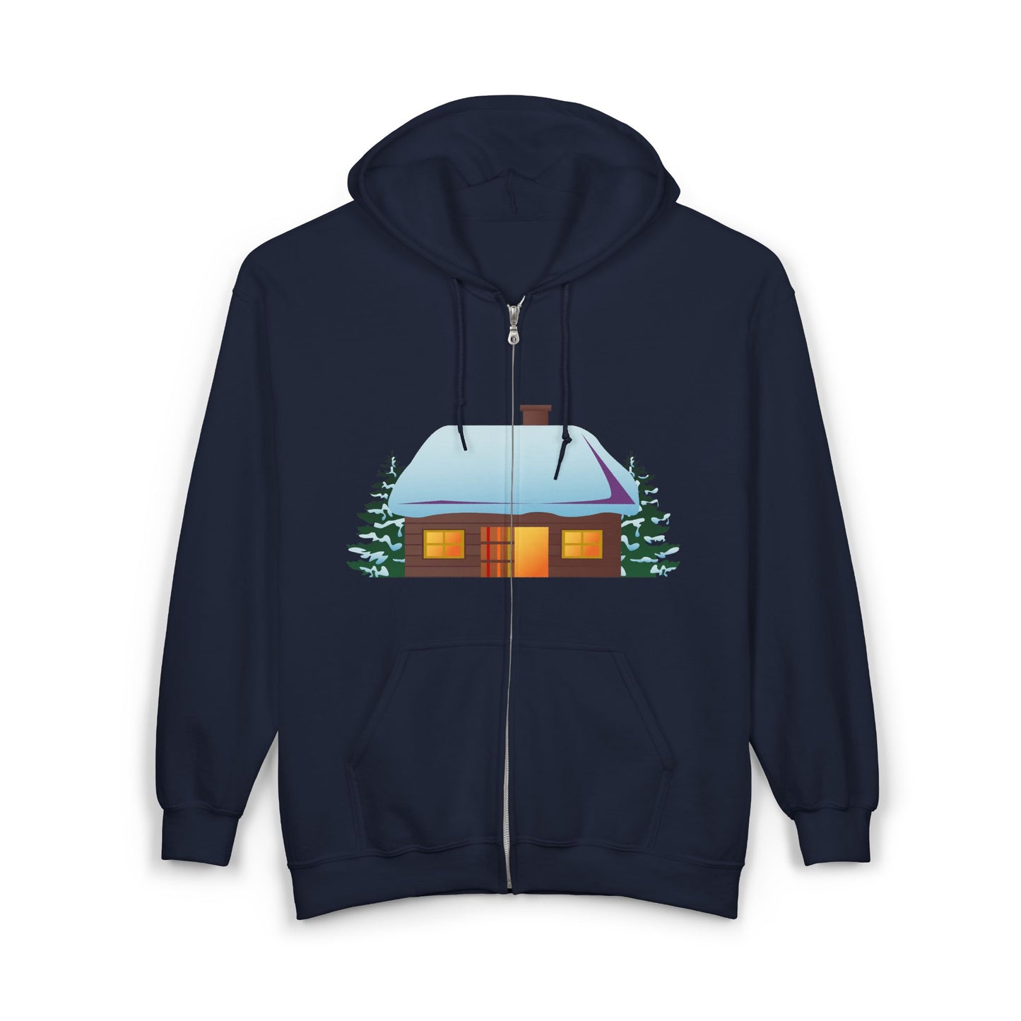 Cozy Winter Hoodie | Cabin Design Zip Sweatshirt for Holiday Apparel | True North