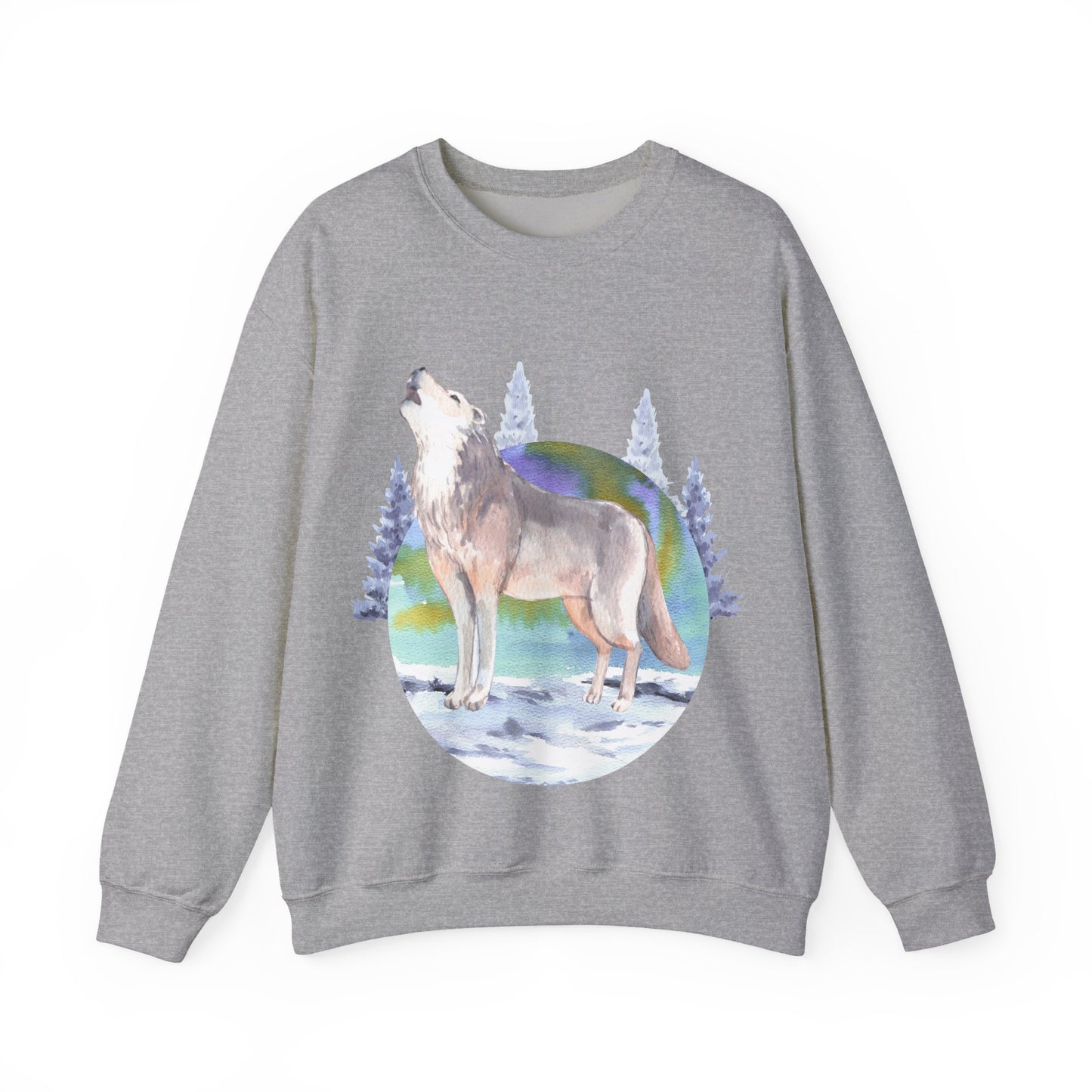 Wolf Howling Crewneck Sweatshirt | Animal and Nature Lovers | True North