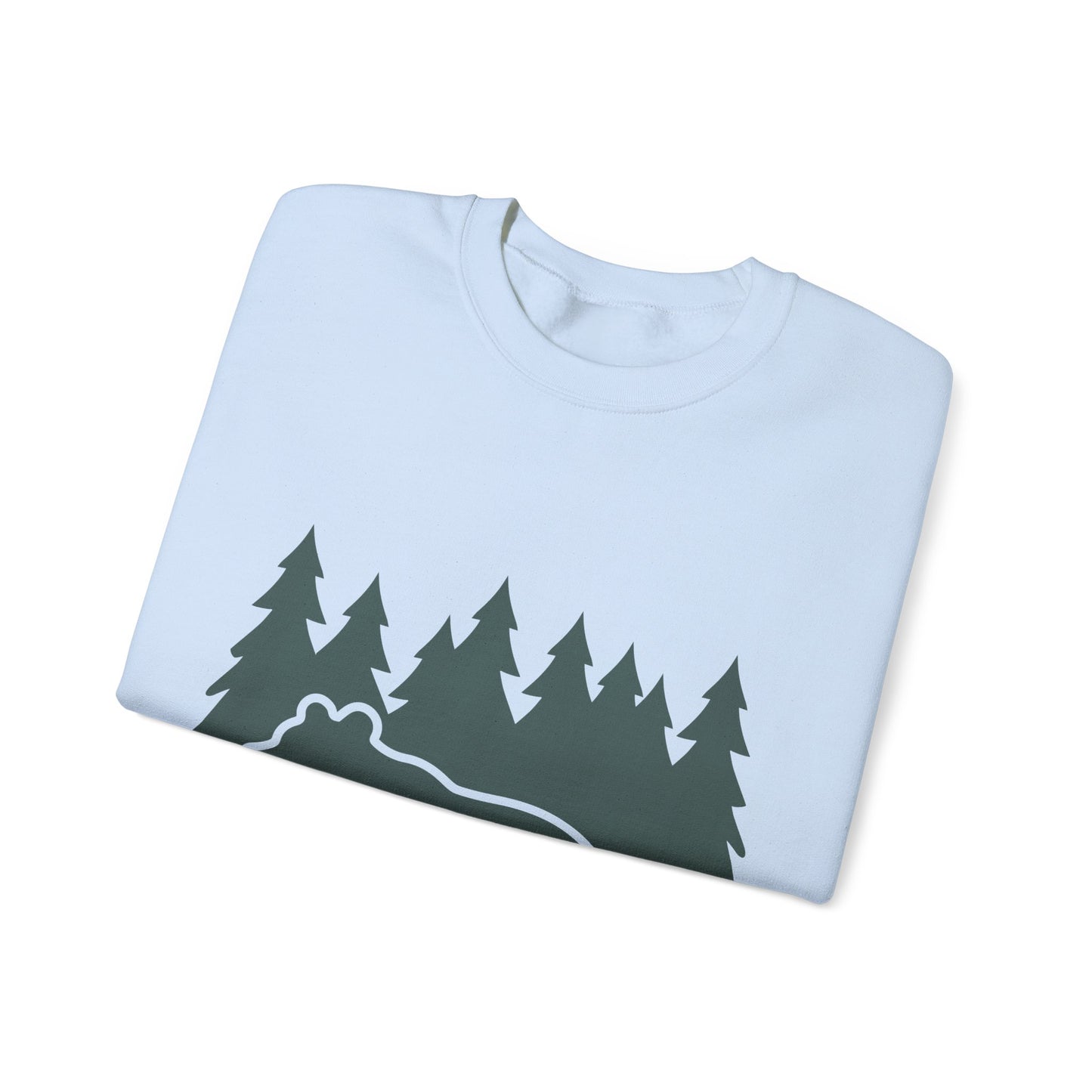 Cozy Bear Forest Crewneck Sweatshirt | Hiking, Camping, and Nature Lovers | True North