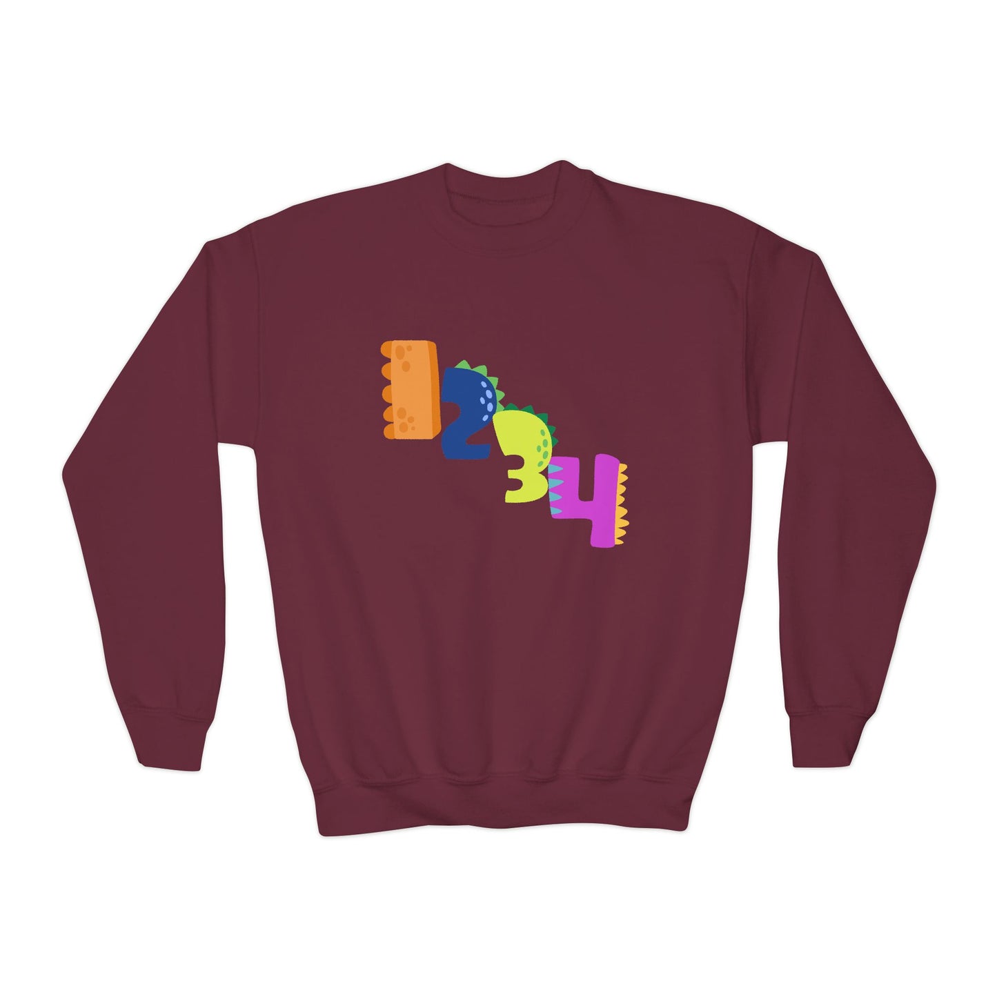 Colorful Fun Numbers and Dinosaurs Sweatshirt| Easygoing Style | True North