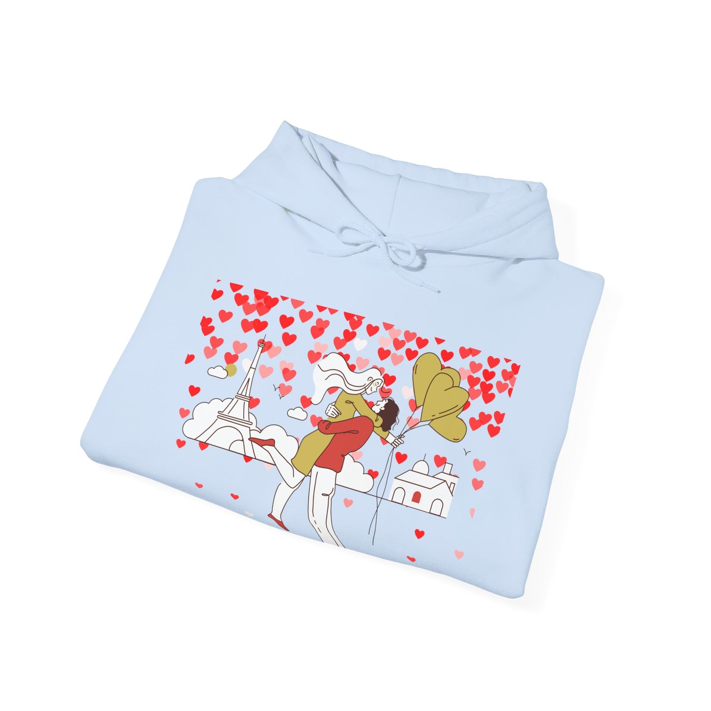 Romantic Heart Print Hoodie for Couples | Heartfelt Love Wear | True North