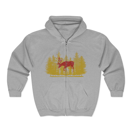 Nature-Inspired Moose Zip Unisex Hoodie | True North