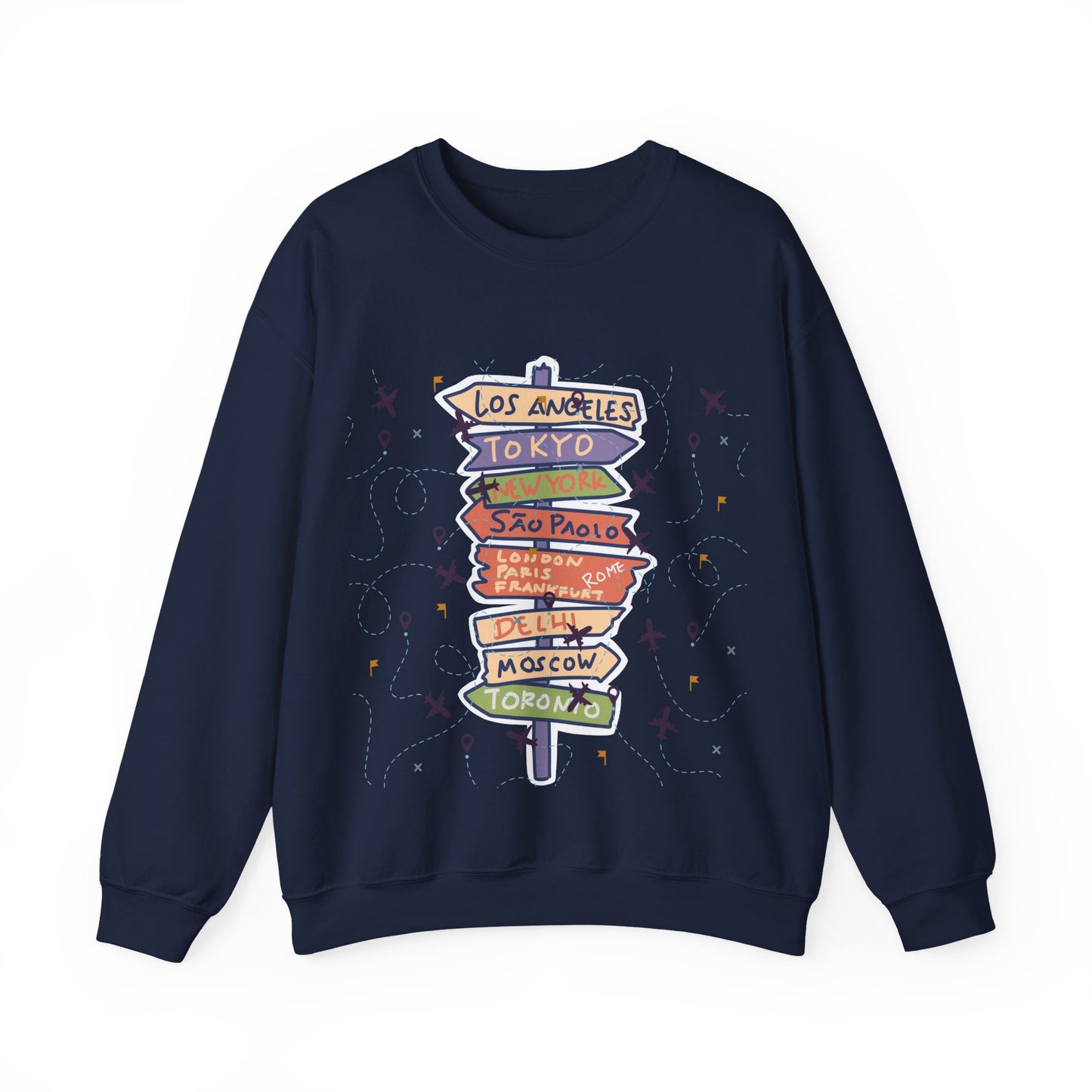 Travel Destination Crewneck Sweatshirt | Streetwear, Adventure Fashion, World Map Merch | True North