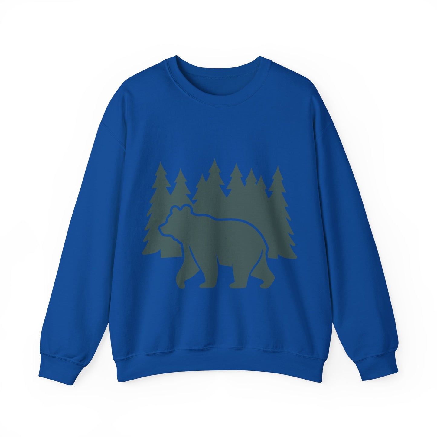 Cozy Bear Forest Crewneck Sweatshirt | Hiking, Camping, and Nature Lovers | True North