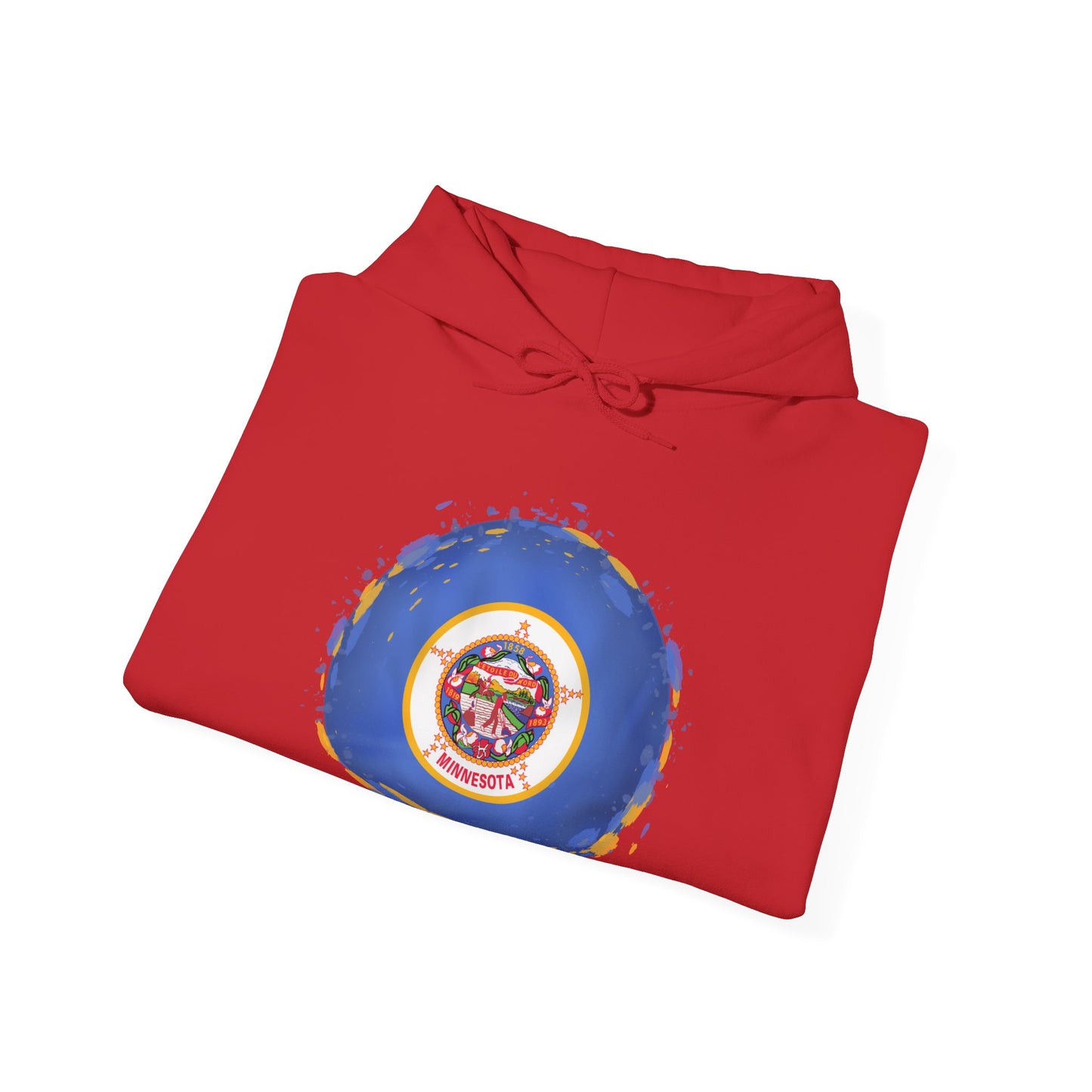 Minnesota State Flag Hoodie — Retro Watercolor Circle Design DULUTH