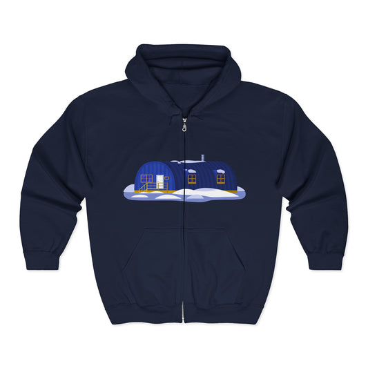 Cozy Cabin Zip-Up Unisex Hoodie | Warm Adventures | True North