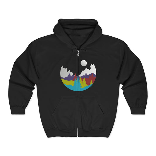 Nature-Inspired Zip Unisex Hoodie | Cozy Outdoor | True North