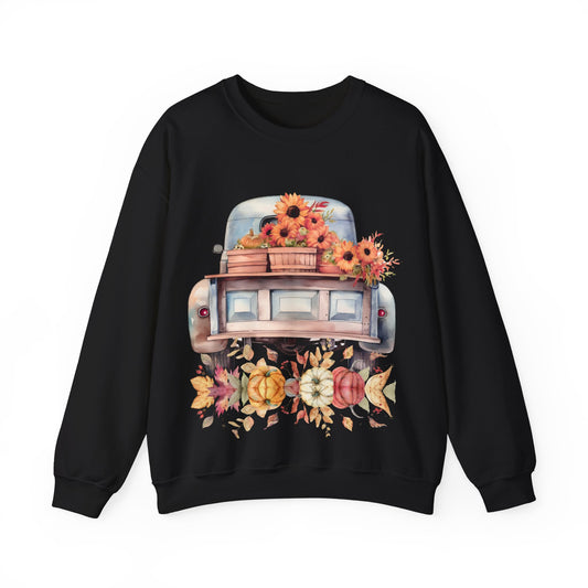 Fall Floral Truck Crewneck Sweatshirt | Autumn Apparel | True North