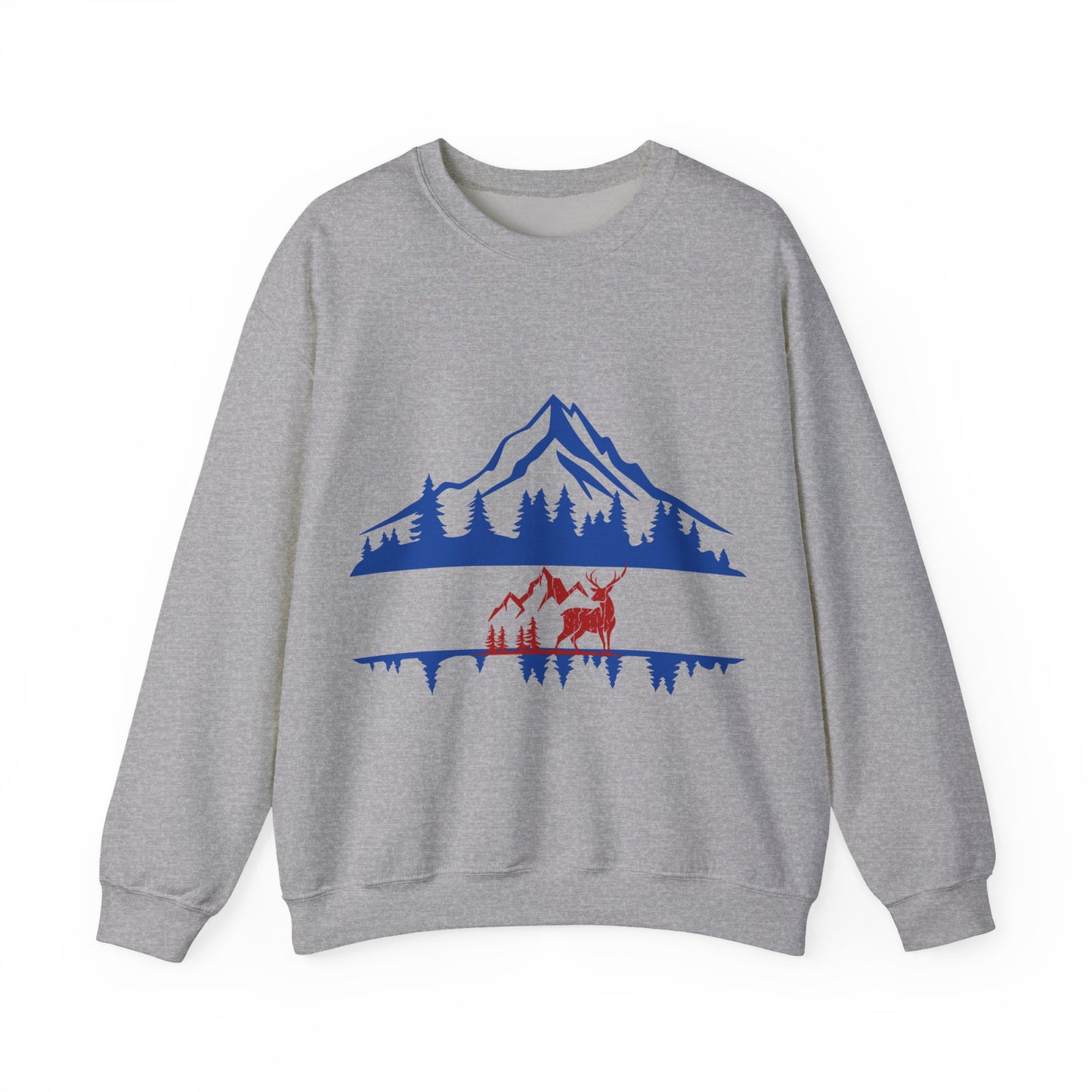 Nature-Inspired Graphic Crewneck Sweatshirt | Cozy Mountain Pullover | True North