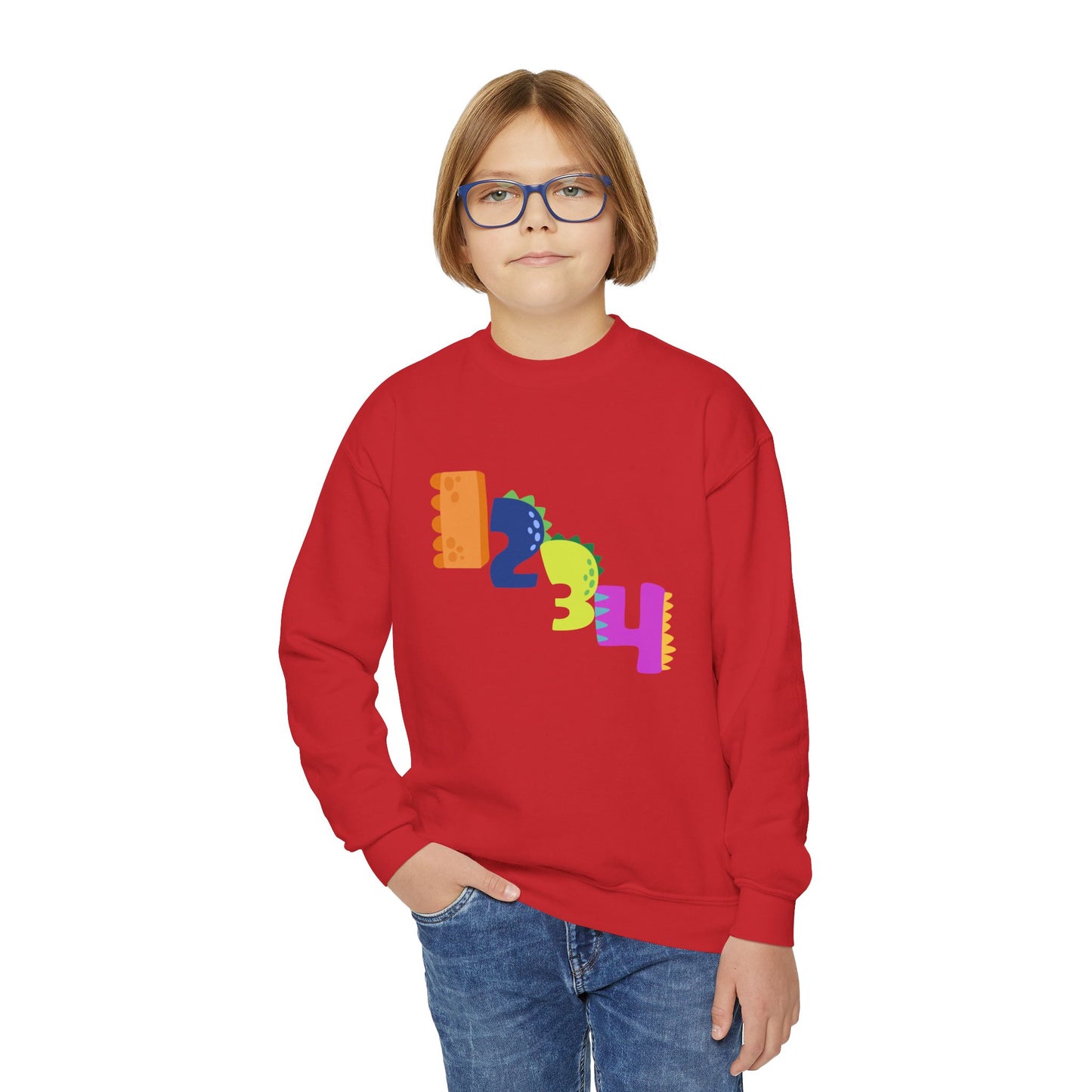Colorful Fun Numbers and Dinosaurs Sweatshirt| Easygoing Style | True North