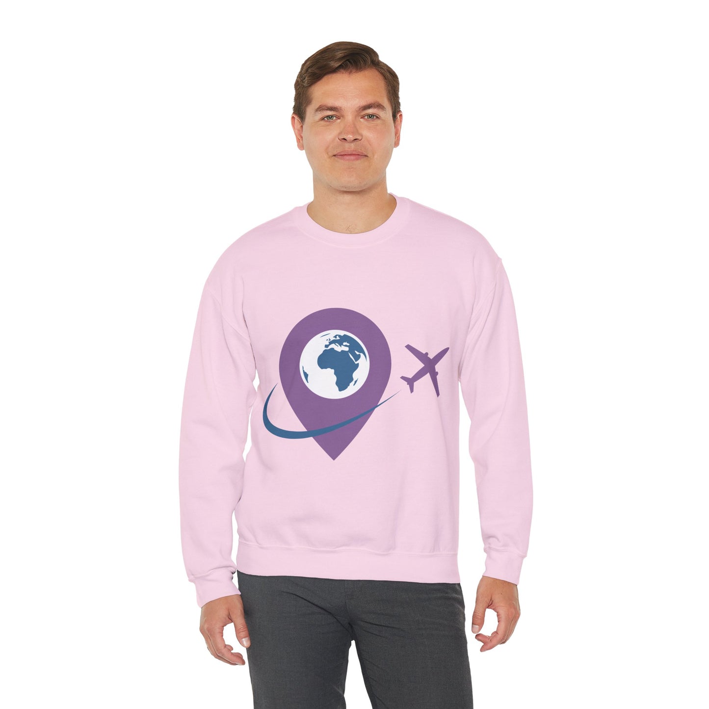 Travel Inspired Sweatshirt | Globe and Airplane Design | True North