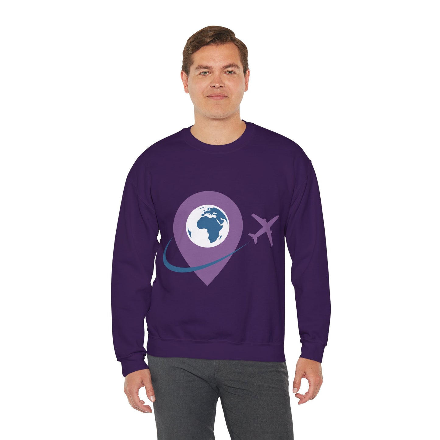 Travel Inspired Sweatshirt | Globe and Airplane Design | True North