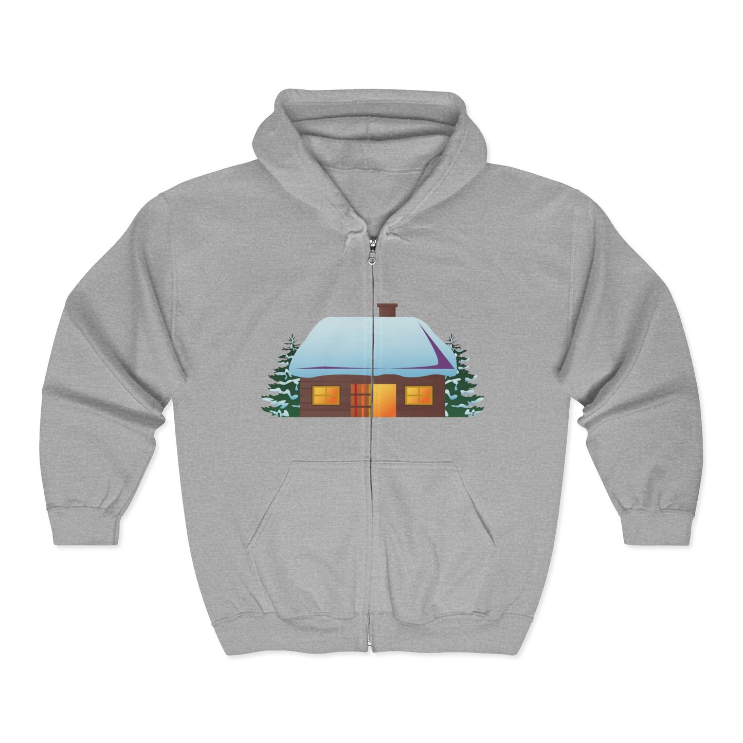 Cozy Winter Hoodie | Cabin Design Zip Sweatshirt for Holiday Apparel | True North