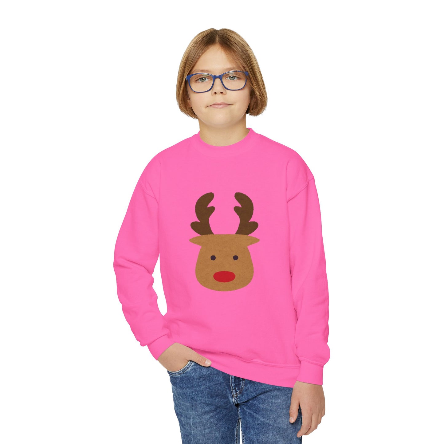 Youth Reindeer Crewneck Sweatshirt | Cozy Winter Fun | True North