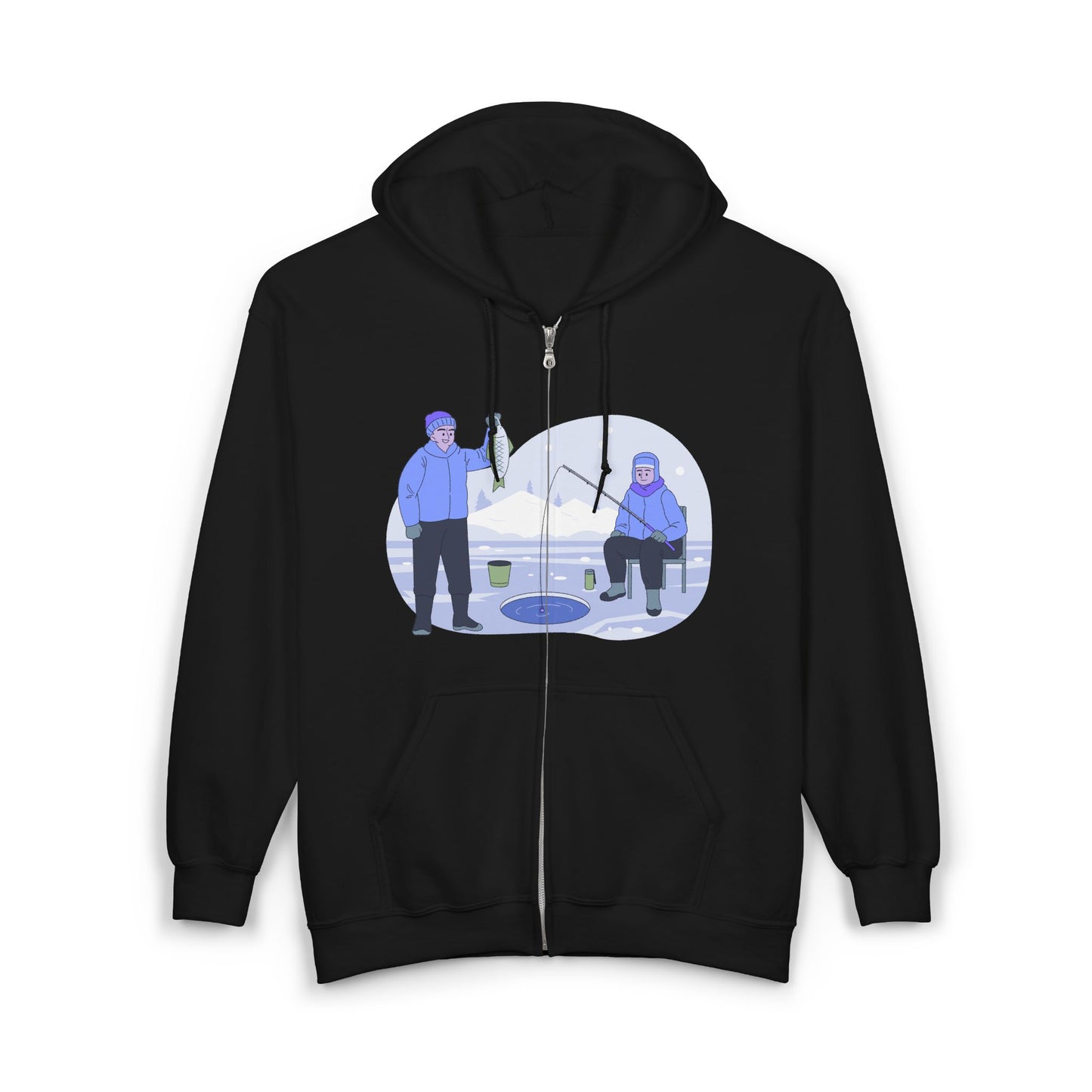Funny Fishing Hoodie | Zip Sweatshirt for Ice Fishing & Outdoor Sports | True North
