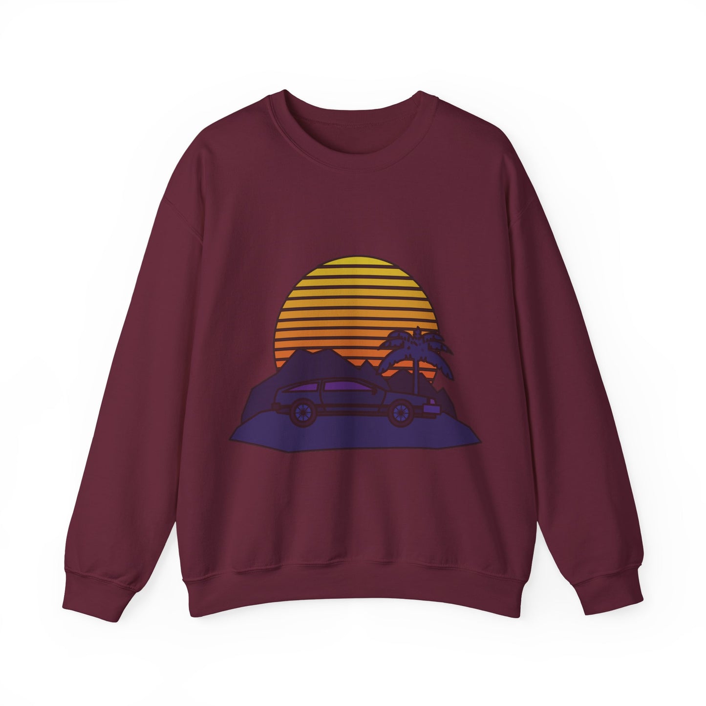 Retro Sunset Adventure Crewneck Sweatshirt | Road Trips | True North
