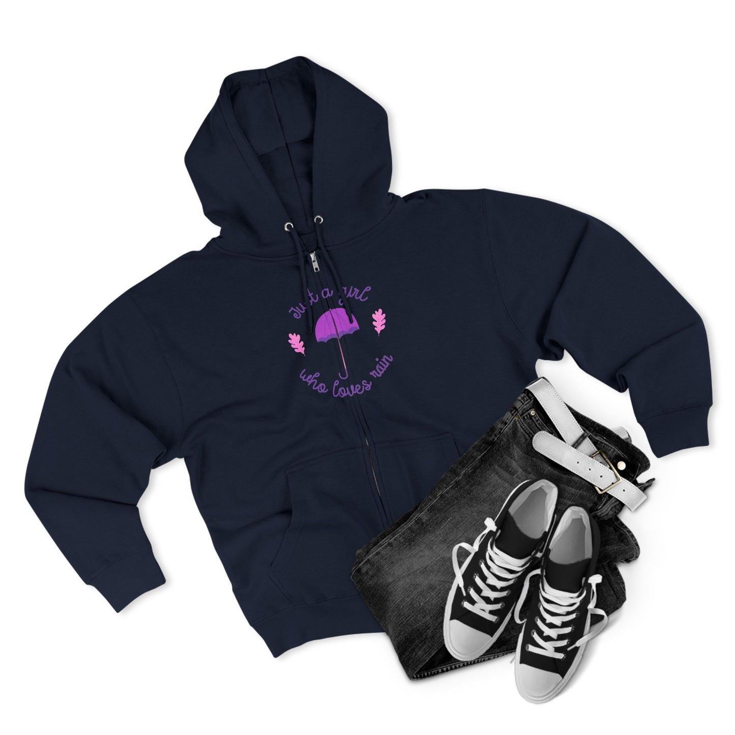 Cozy Zip Hoodie with Umbrella Design | Comfortable Layering | True North