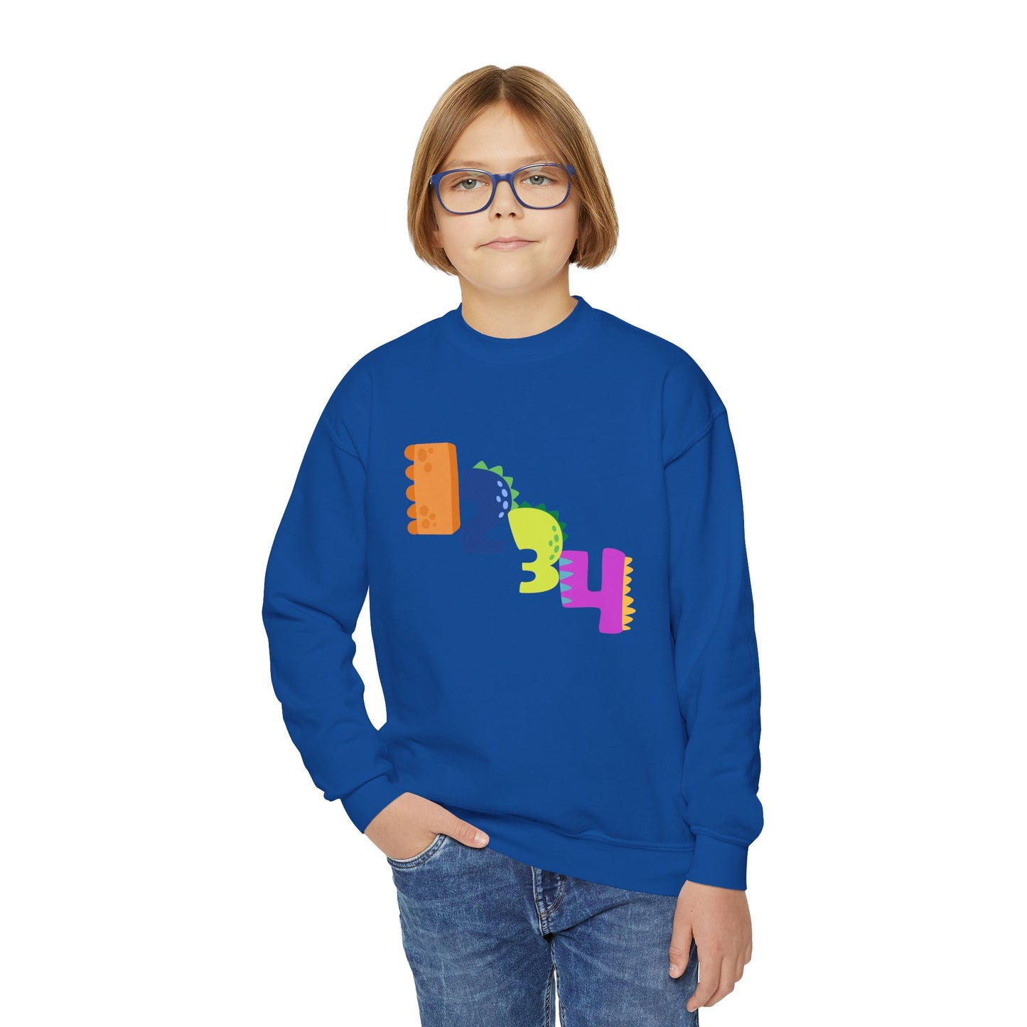 Colorful Fun Numbers and Dinosaurs Sweatshirt| Easygoing Style | True North