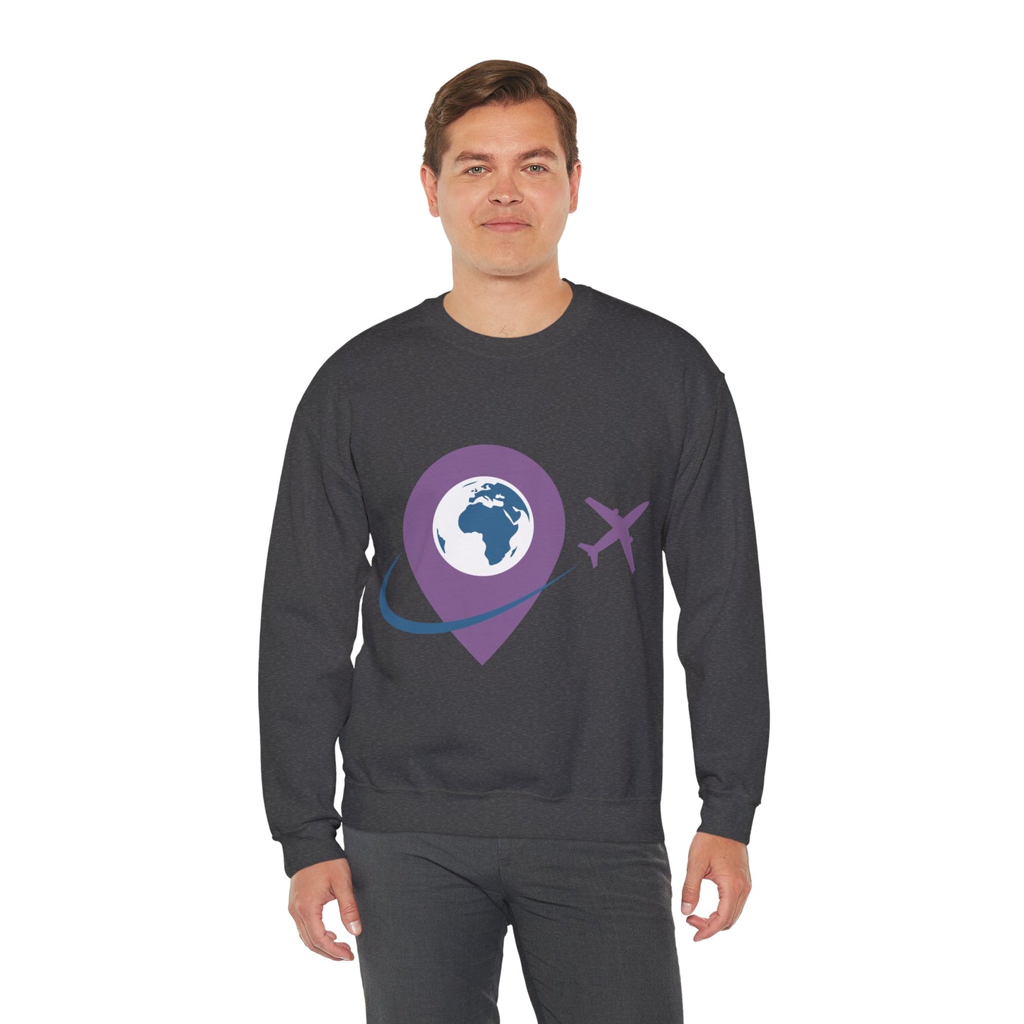 Travel Inspired Sweatshirt | Globe and Airplane Design | True North