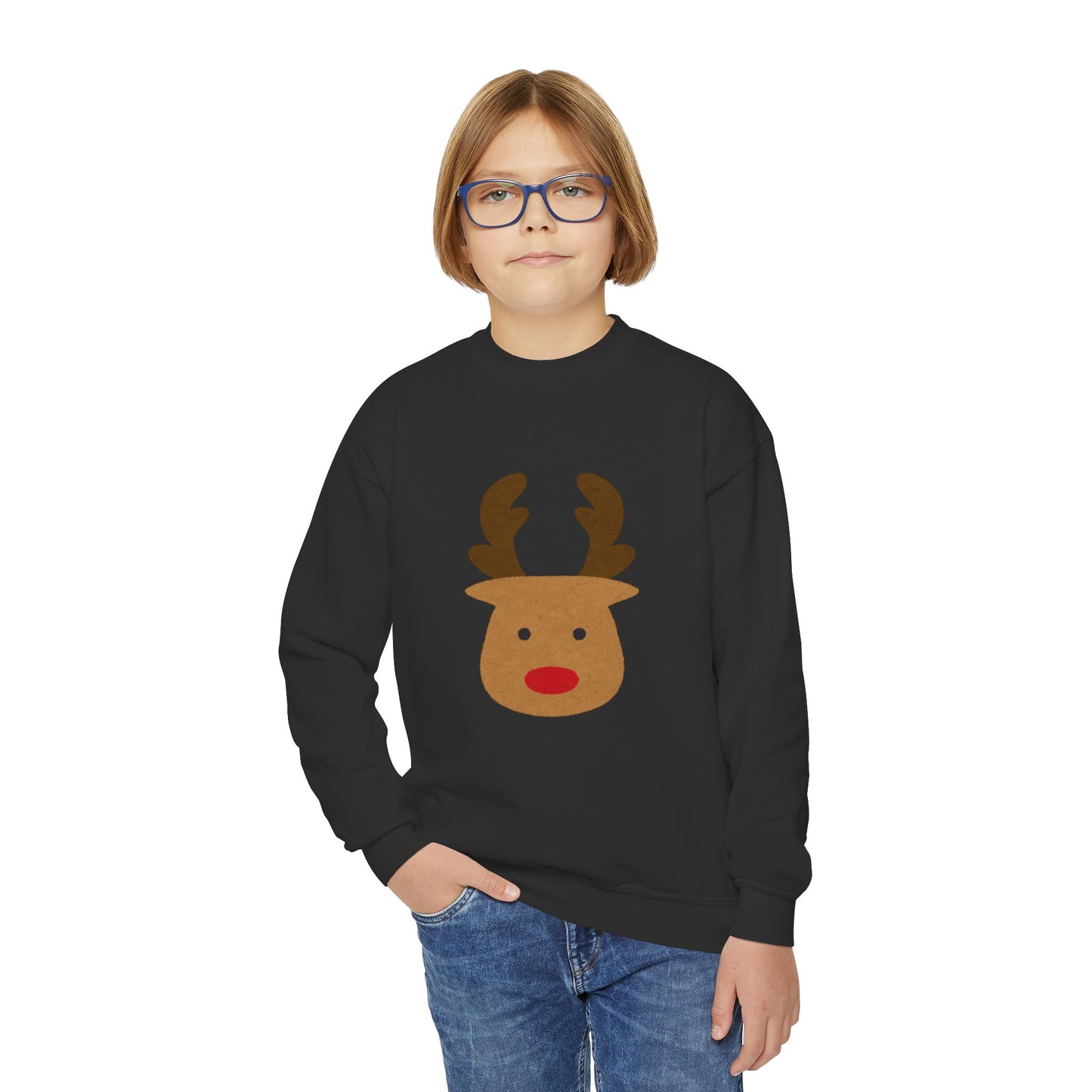 Youth Reindeer Crewneck Sweatshirt | Cozy Winter Fun | True North