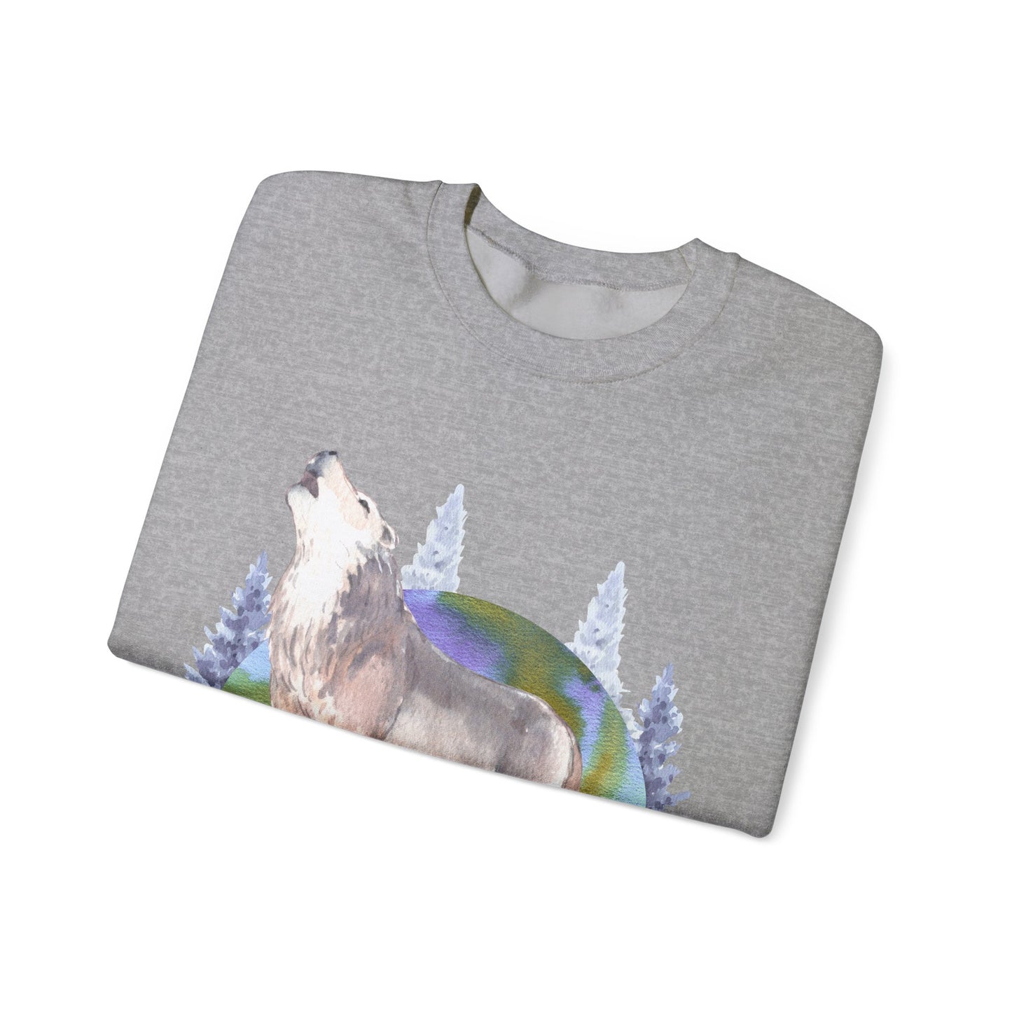 Wolf Howling Crewneck Sweatshirt | Animal and Nature Lovers | True North