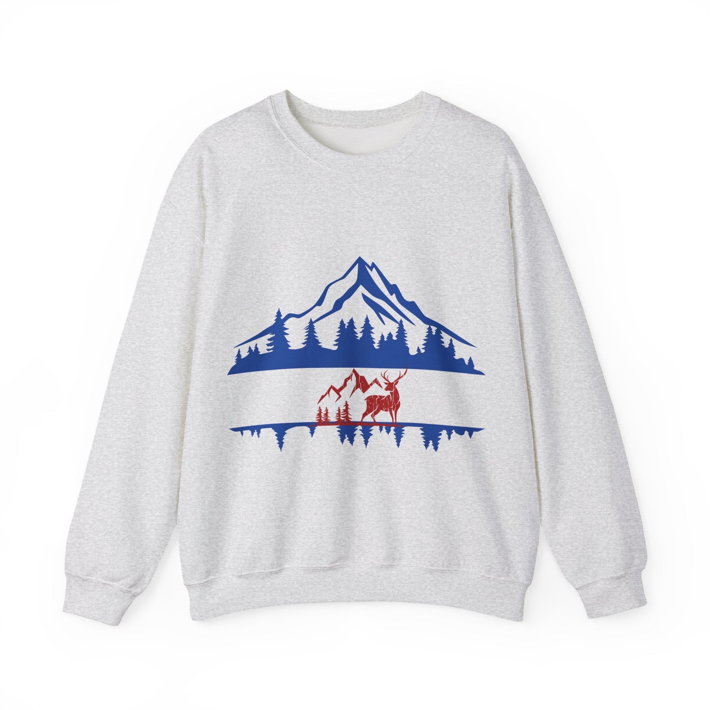 Nature-Inspired Graphic Crewneck Sweatshirt | Cozy Mountain Pullover | True North