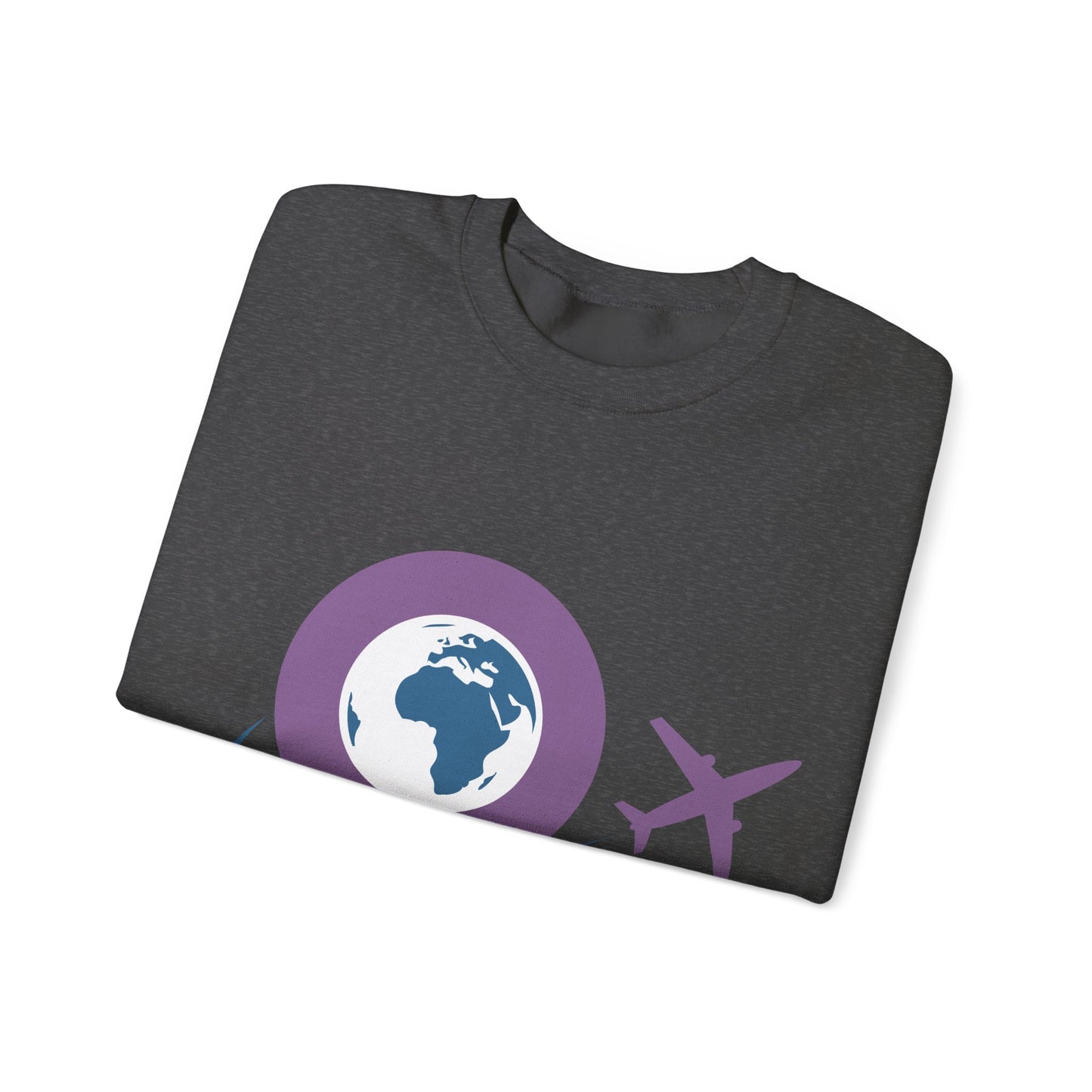 Travel Inspired Sweatshirt | Globe and Airplane Design | True North