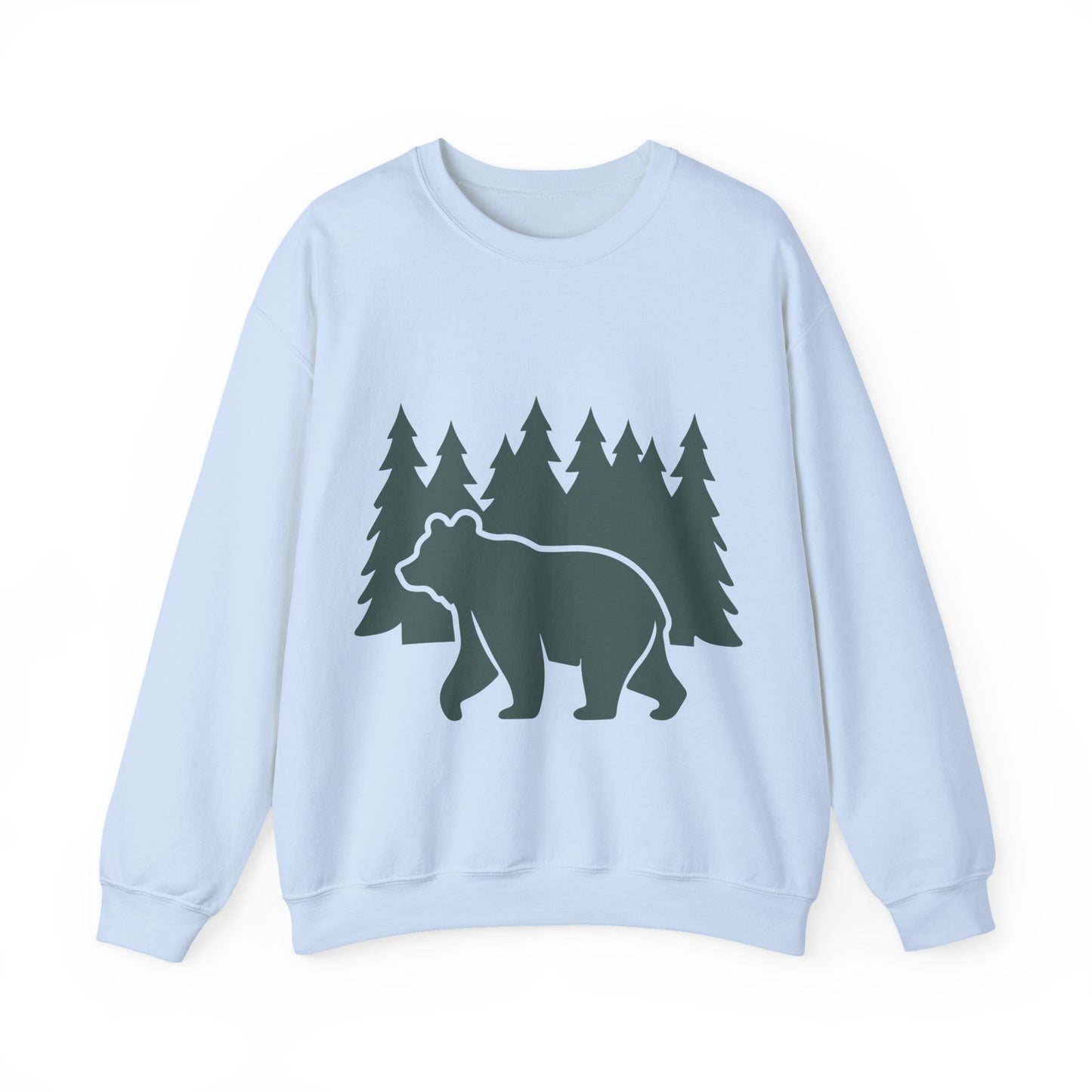 Cozy Bear Forest Crewneck Sweatshirt | Hiking, Camping, and Nature Lovers | True North