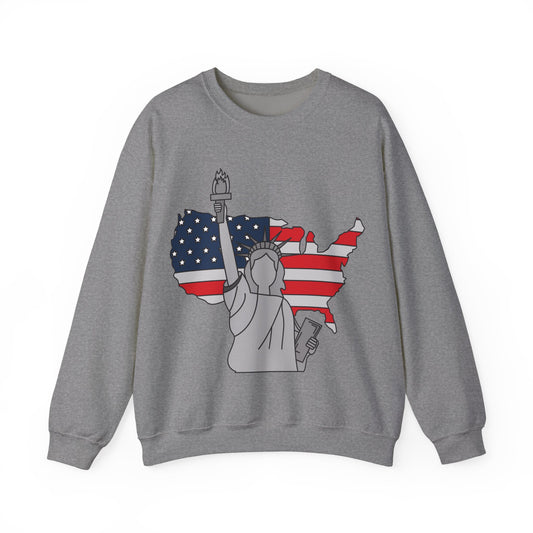 USA Flag & Liberty Design Patriotic Crewneck Sweatshirt | True North