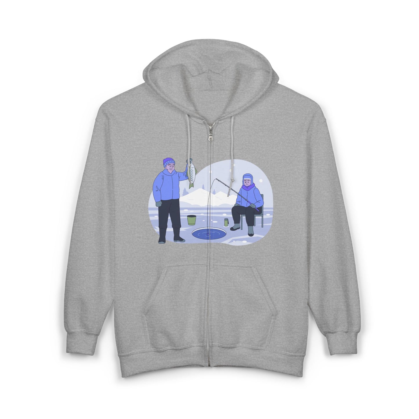 Funny Fishing Hoodie | Zip Sweatshirt for Ice Fishing & Outdoor Sports | True North