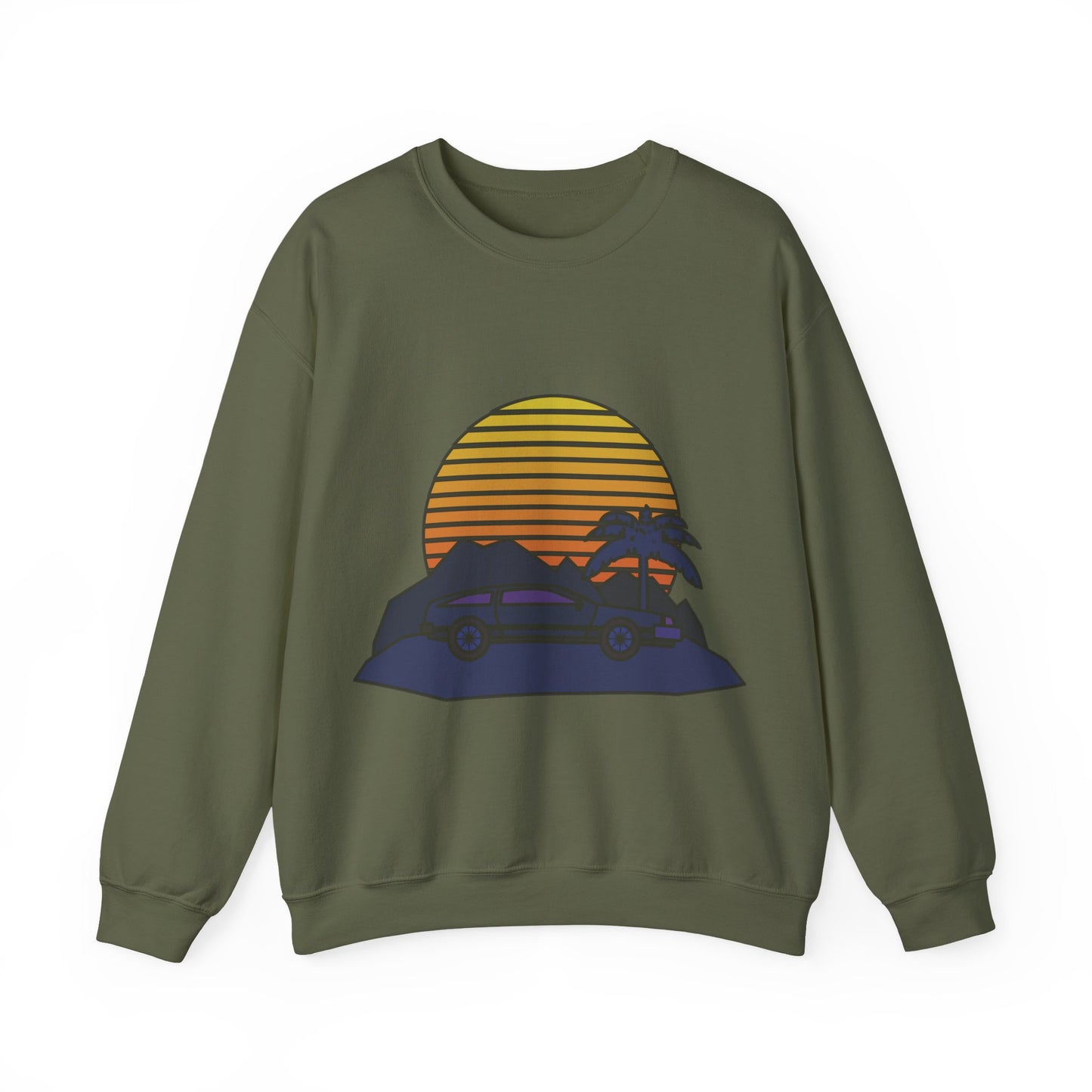 Retro Sunset Adventure Crewneck Sweatshirt | Road Trips | True North