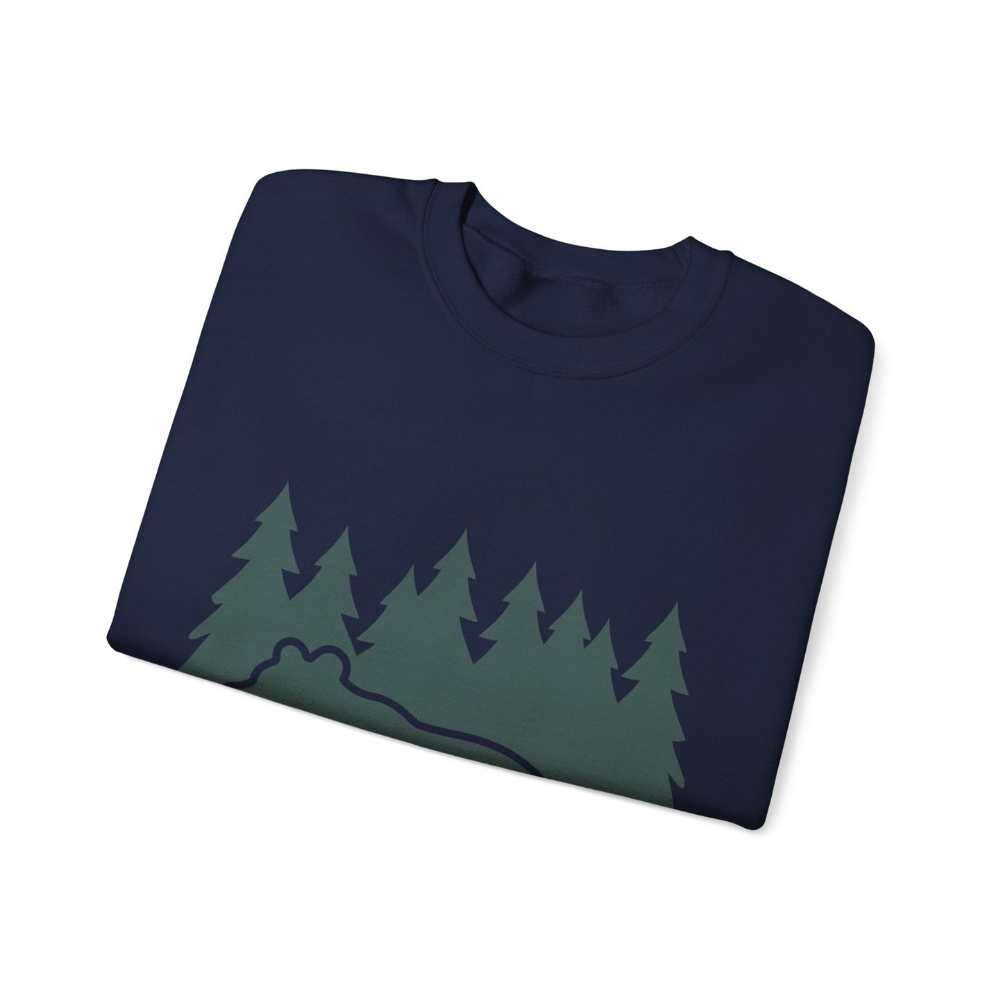 Cozy Bear Forest Crewneck Sweatshirt | Hiking, Camping, and Nature Lovers | True North