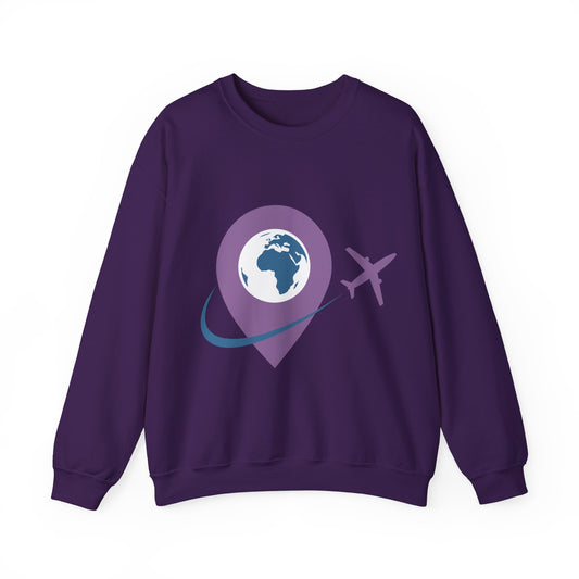 Travel Inspired Sweatshirt | Globe and Airplane Design | True North