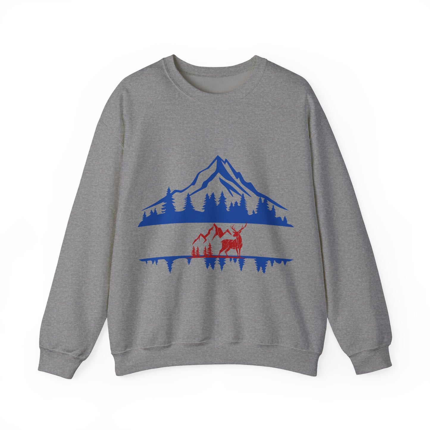 Nature-Inspired Graphic Crewneck Sweatshirt | Cozy Mountain Pullover | True North