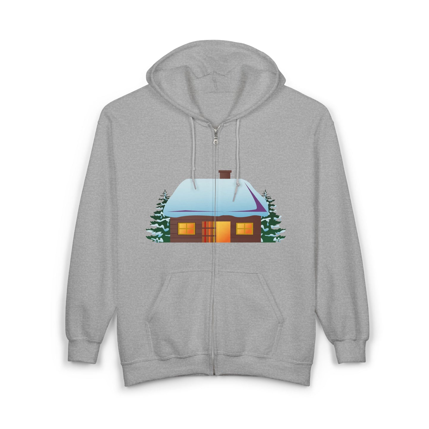 Cozy Winter Hoodie | Cabin Design Zip Sweatshirt for Holiday Apparel | True North