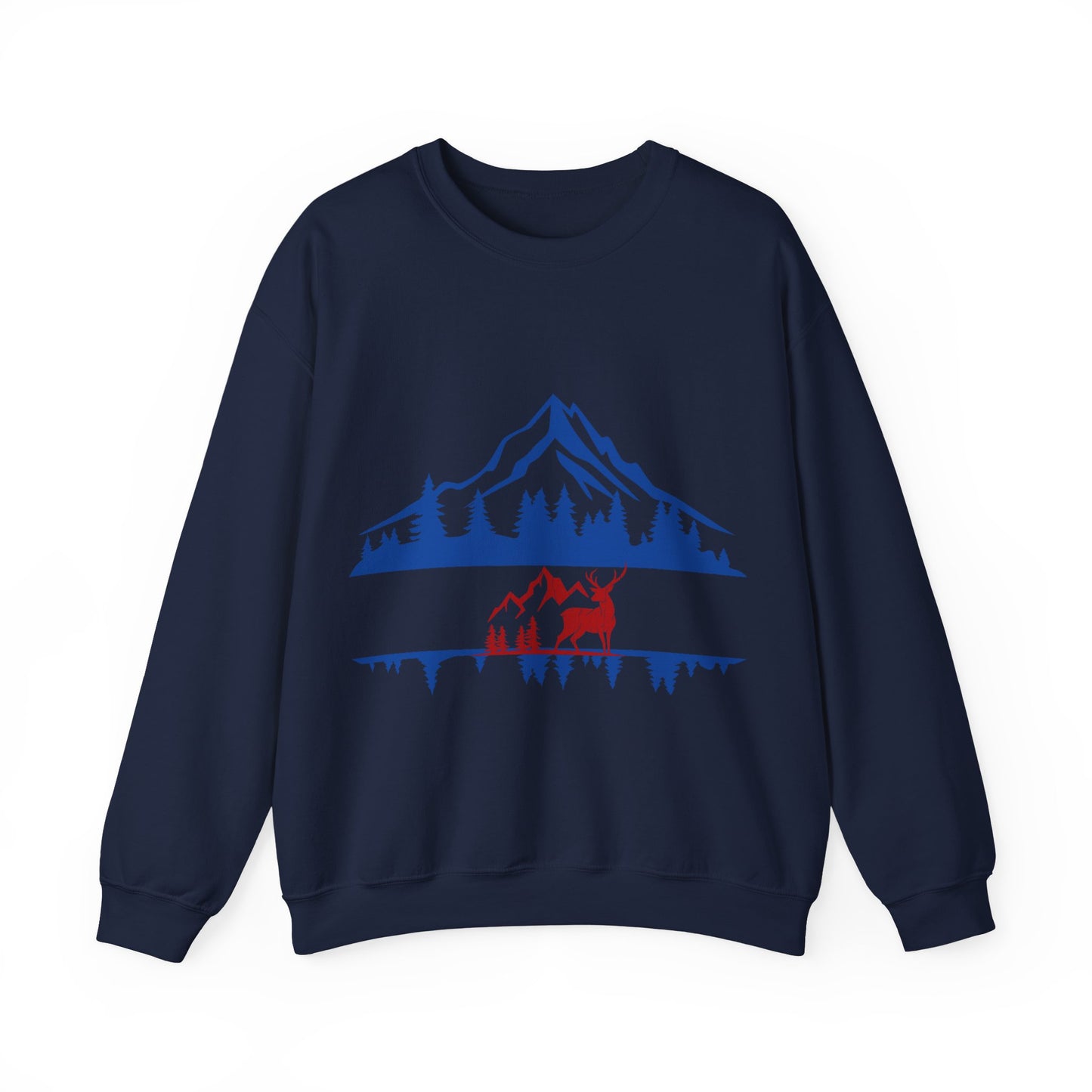 Nature-Inspired Graphic Crewneck Sweatshirt | Cozy Mountain Pullover | True North