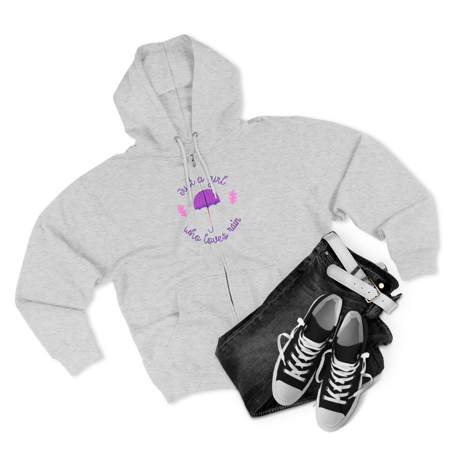 Cozy Zip Hoodie with Umbrella Design | Comfortable Layering | True North