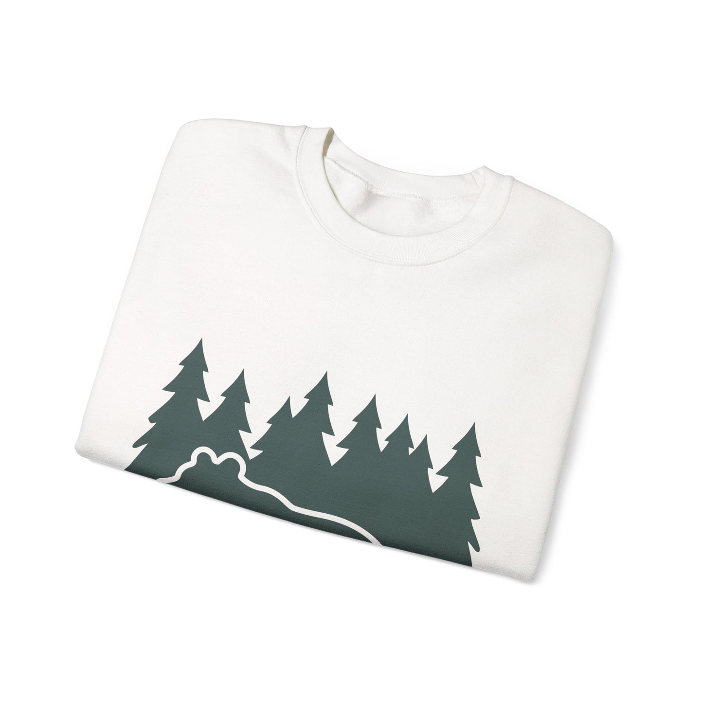 Cozy Bear Forest Crewneck Sweatshirt | Hiking, Camping, and Nature Lovers | True North