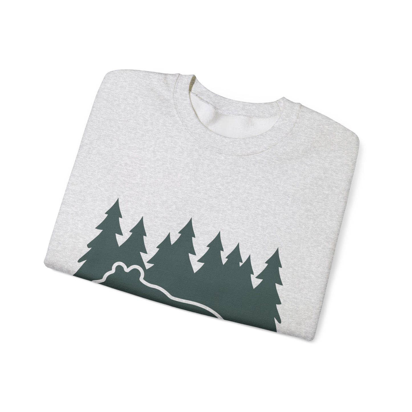 Cozy Bear Forest Crewneck Sweatshirt | Hiking, Camping, and Nature Lovers | True North