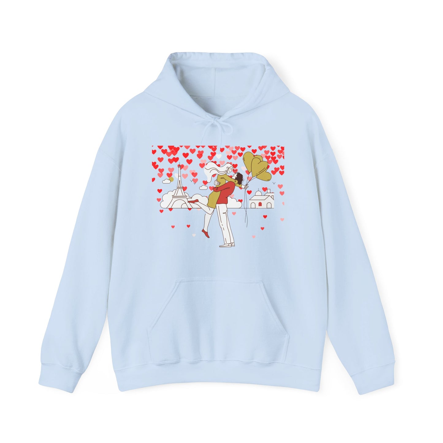 Romantic Heart Print Hoodie for Couples | Heartfelt Love Wear | True North