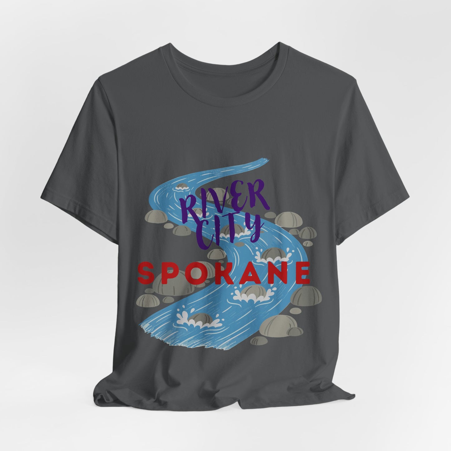 River City Spokane Graphic Tee — Watercolor River Design