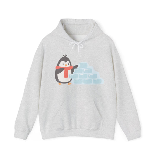 Cozy Penguin Hoodie | Winter Unisex Hoodie with Cute Holiday Theme | True North