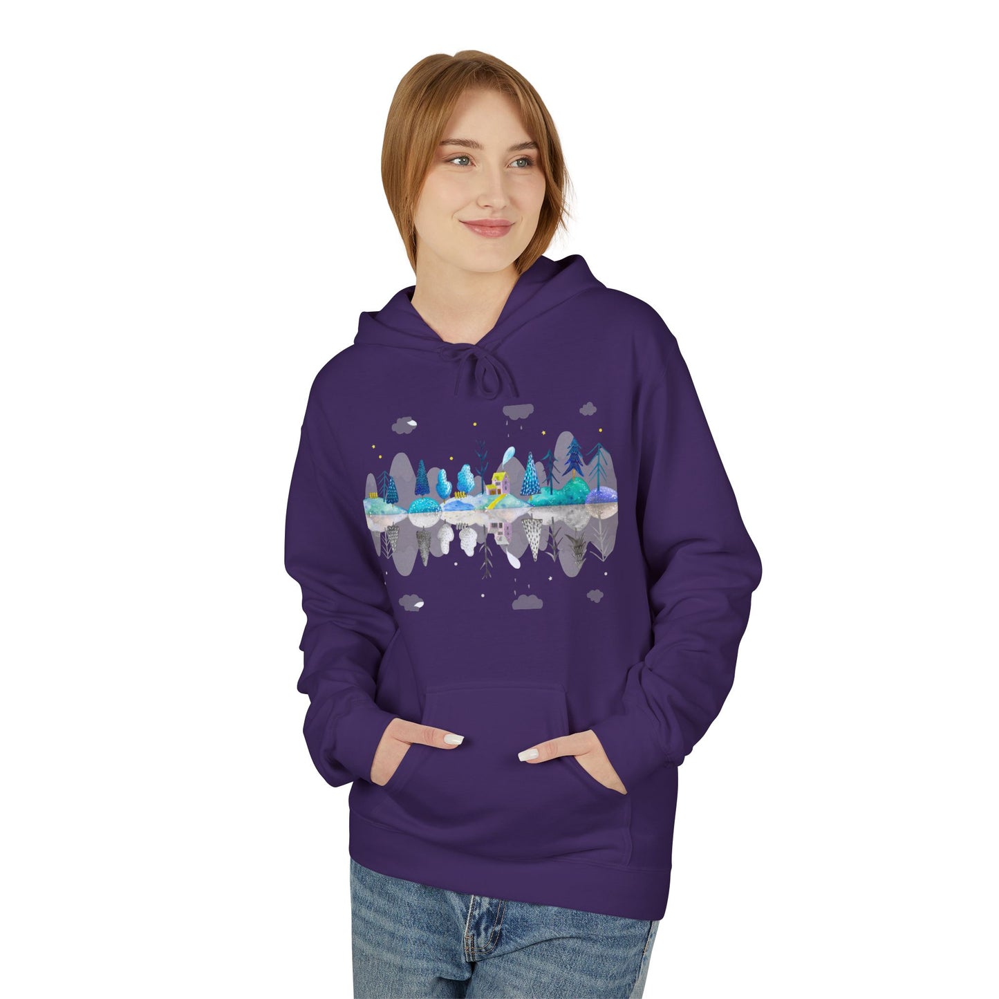 Cozy Nature-Inspired Fleece Hoodie | Inspirational Winter Apparel | True North