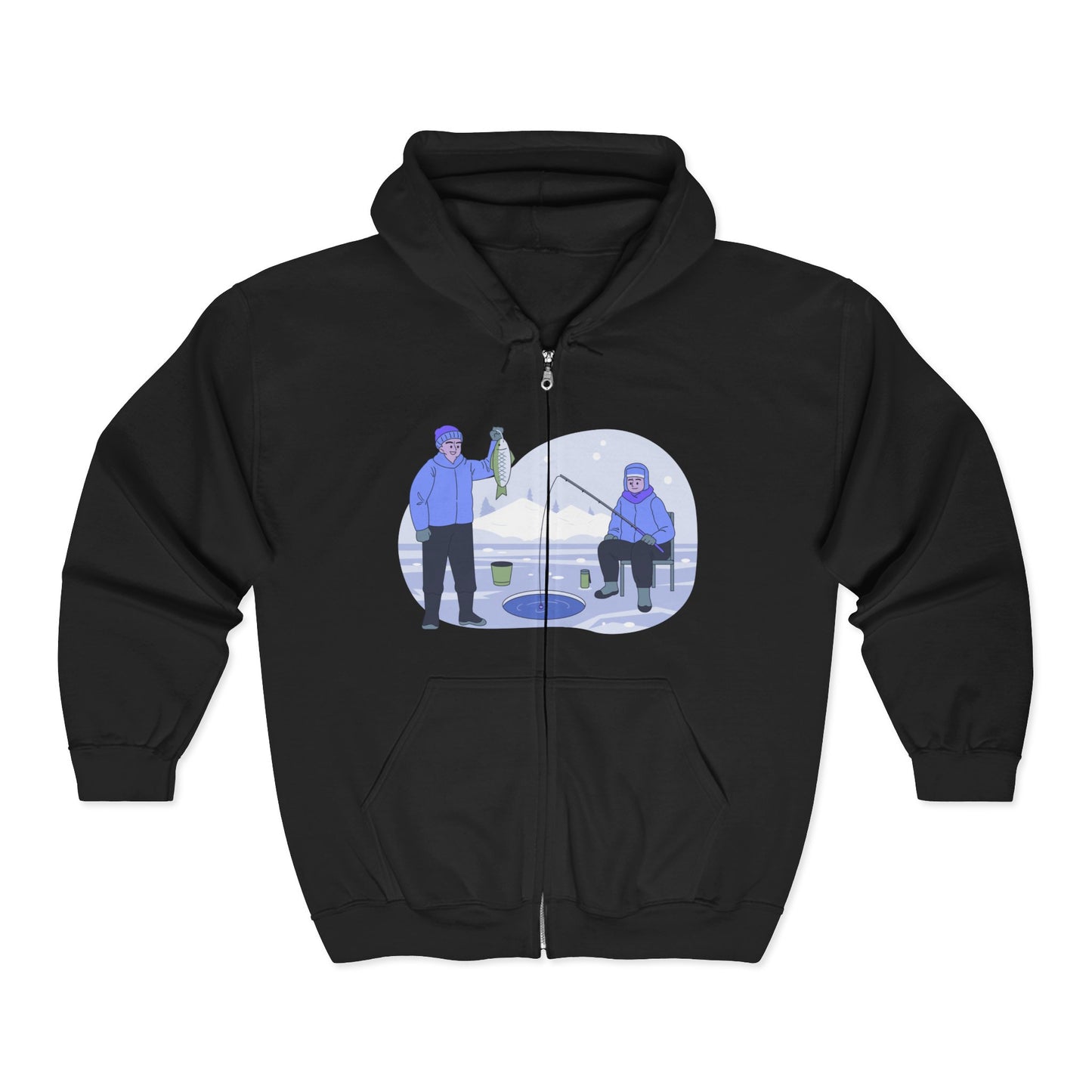 Funny Fishing Hoodie | Zip Sweatshirt for Ice Fishing & Outdoor Sports | True North