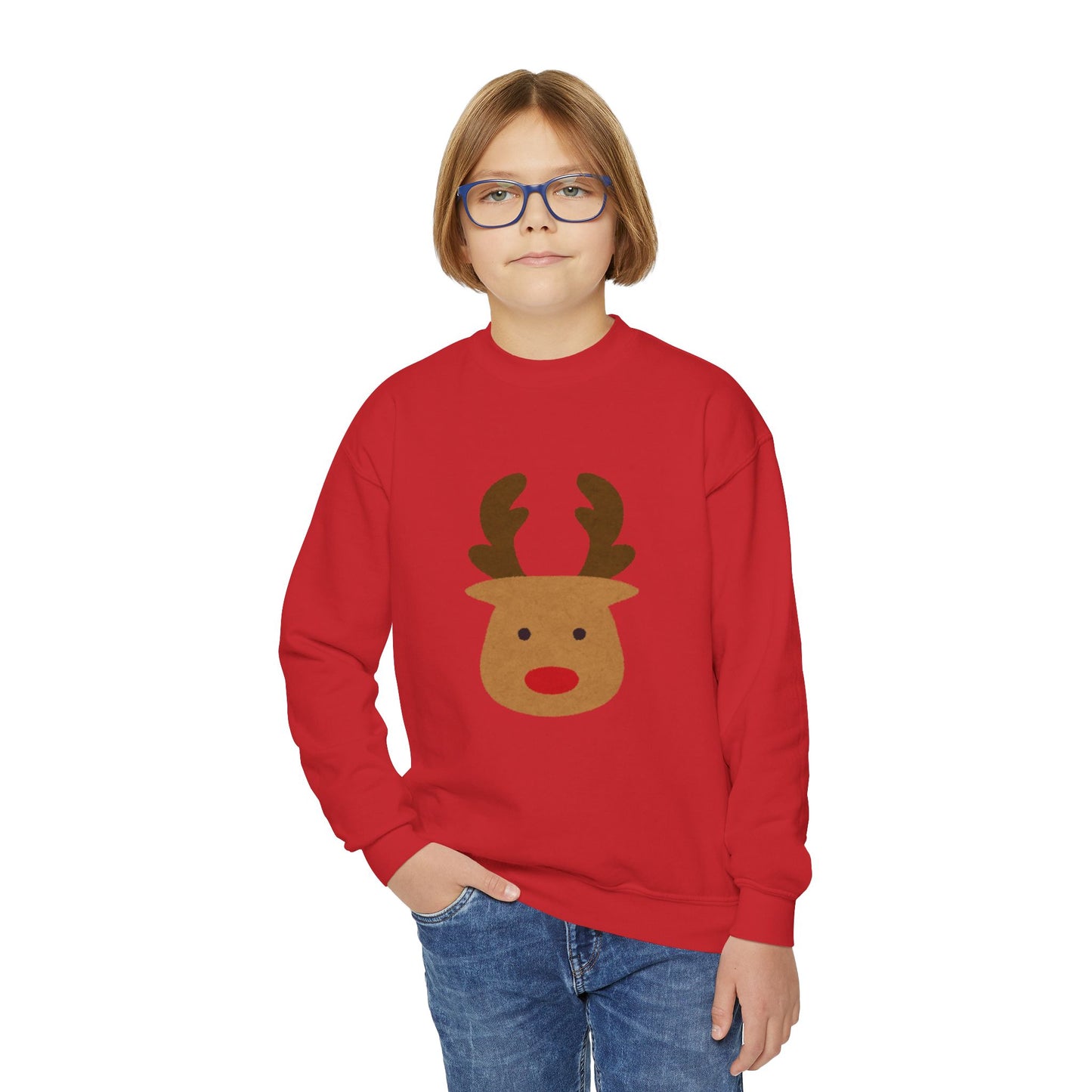 Youth Reindeer Crewneck Sweatshirt | Cozy Winter Fun | True North