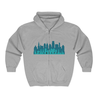 Stylish Urban Hoodie | Philadelphia Skyline Zip Sweatshirt | True North