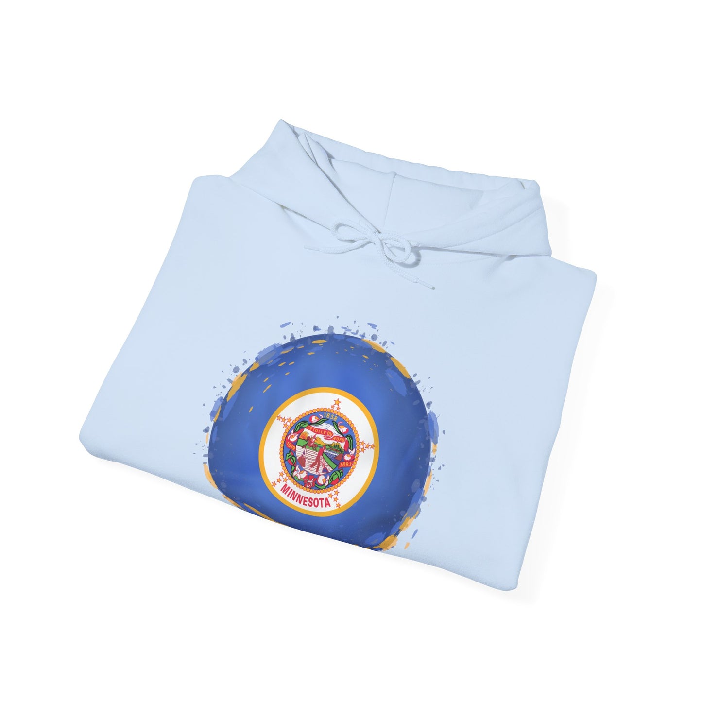 Minnesota State Flag Hoodie — Retro Watercolor Circle Design DULUTH